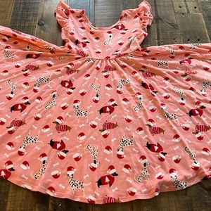 Dot Dot Smile size 3/4 or 5/6 Girls Santa Dogs Empire Twirl Dress New